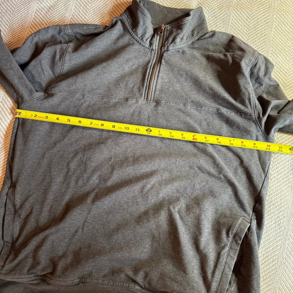 Pact Mens Organic Cotton Quarter Zip Pullover Charcoal Gray Heather XL - Picture 7 of 9